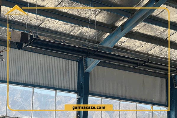 نمایی از گرمایش تابشی مرکزی در کارخانه