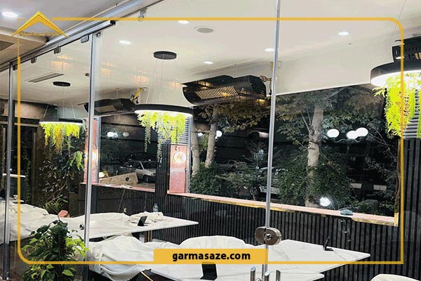 نمایی از هیتر تابشی سرامیکی در رستوران