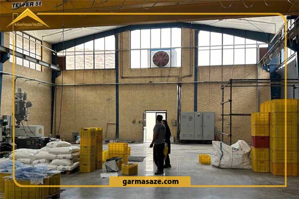 کولر صنعتی آکسیال در کارخانه در مناطق گرم و خشک
