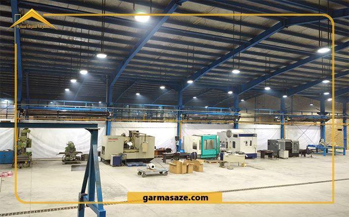 نصب هیتر تابشی در برنا صنعت مشهد