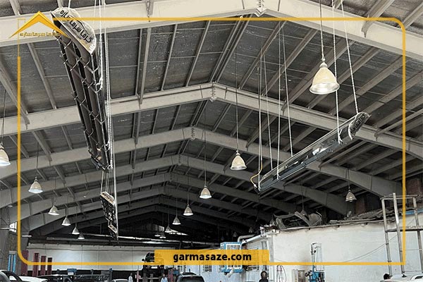 نمایی از هیتر تابشی در سالن تولید