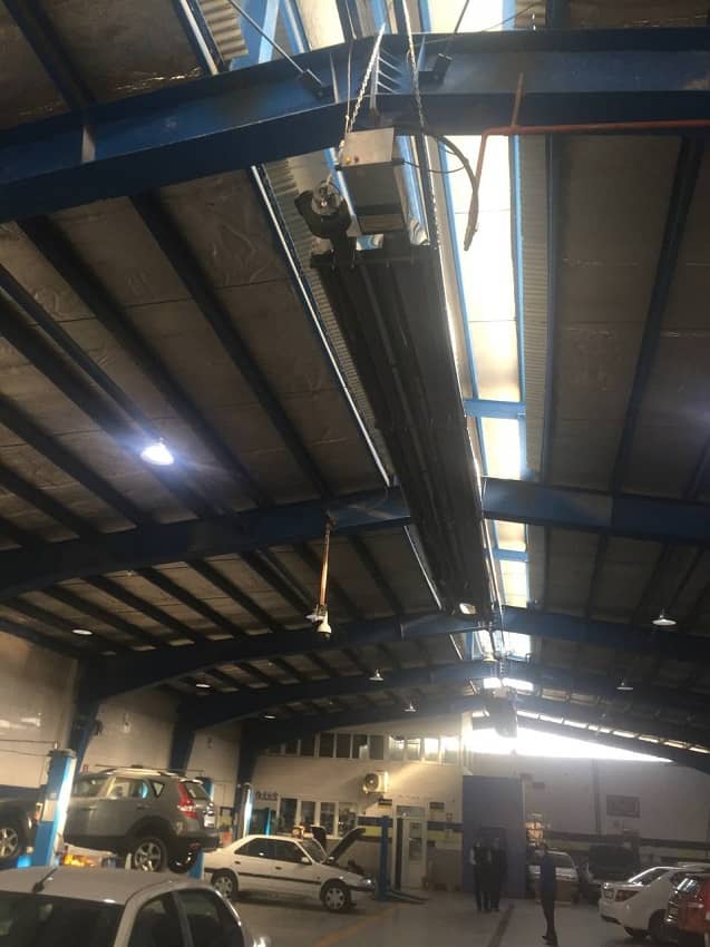 نصب گرمایش تابشی در نمایندگی ایران خودرو زحمتکش